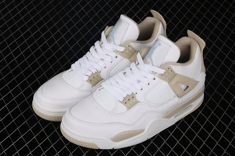 All Categories Air Jordan Jordan Series Basketball Shoes Air Jordan 4 Air Jordan 4 "Linen" AJ4 Joe 4 Beach White Gold #Original First Layer Leather 487724-118